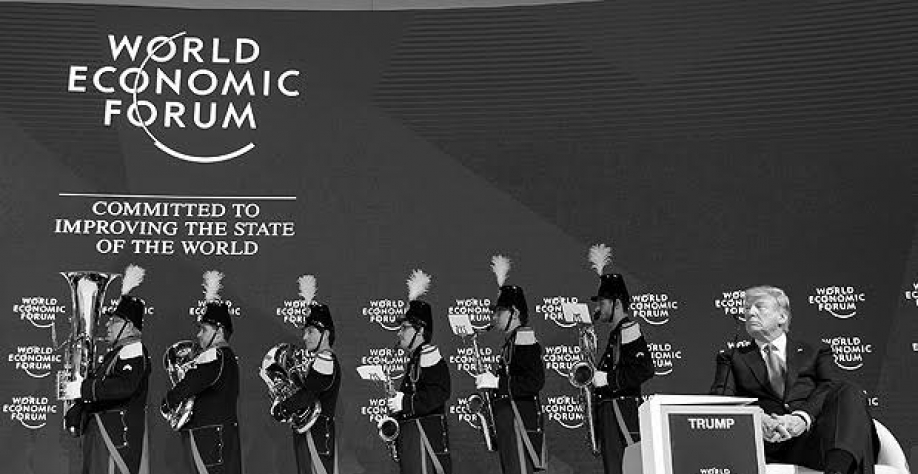 O presidente dos Estados Unidos, Donald Trump, durante o Fórum Econômico Mundial, em Davos