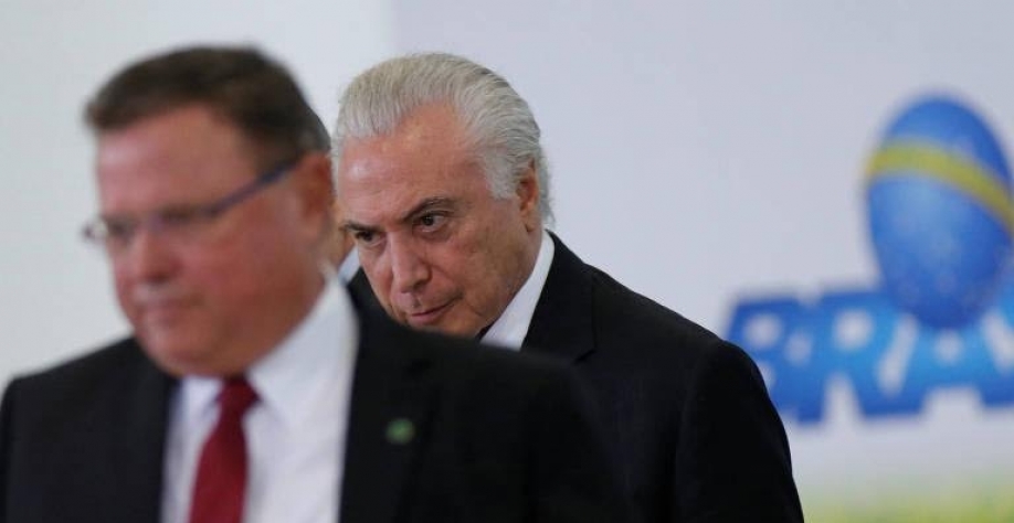 O ministro Blairo Baggi (Agricultura) e o presidente Michel Temer no lançamento do Plano Safra