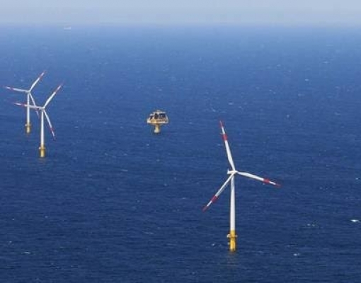 Turbinas eólicas no mar Báltico em Zingst, Alemanha. Petrobras anunciou parceria com a norueguesa Equinor para desenvolver parques marítimos no Brasil