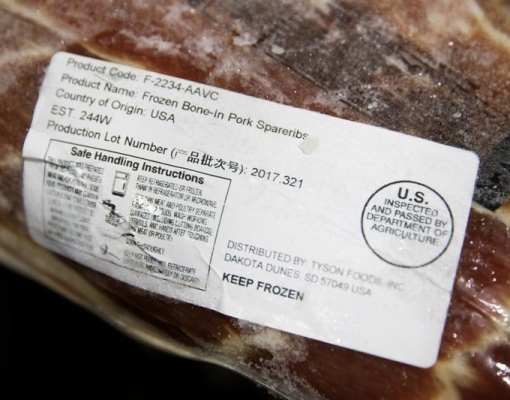 Embarque de carne de porco dos EUA para a China tem máxima de 10 meses