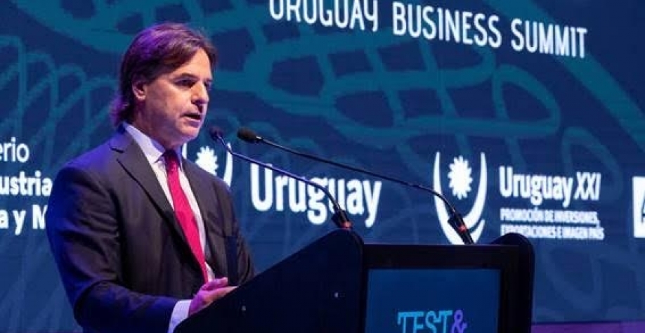 O presidente do Uruguai, Luis Lacalle Pou, durante abertura do Test & Invest, evento realizado em novembro de 2022 que buscou projetar o país como um polo de inovação - Divulgação