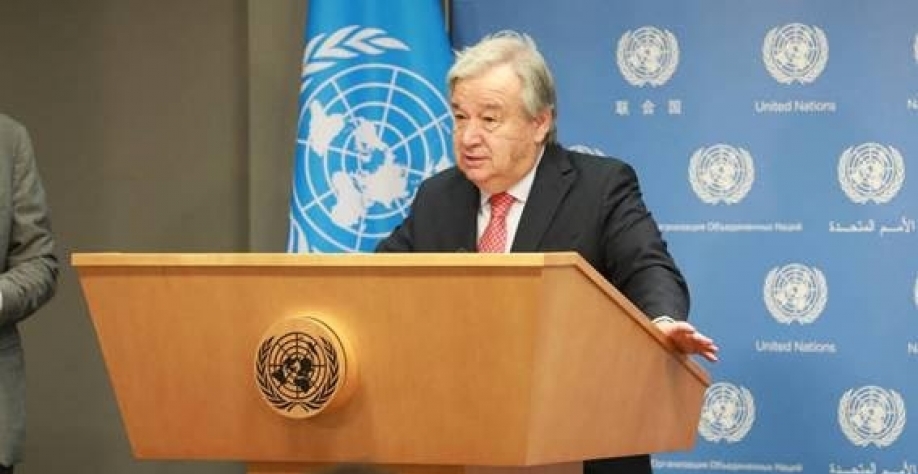O secretário-geral da ONU, António Guterres convocou uma entrevista coletiva para alertar sobre os recordes de calor no planeta - foto   Xinhua-Xie E