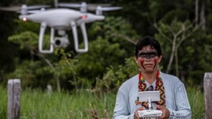 Indígenas usam drones para combater incêndios e regenerar lavouras em MT