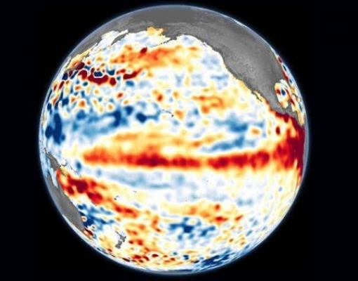 Fenômeno El Niño registrado pelo satélite Sentinel-6 Michael Freilich, da Nasa - Nasa- MDivulgação