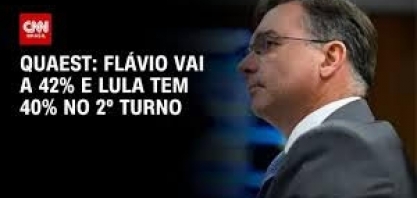 Quaest: Flávio vai a 42% no 2º turno; Lula tem 40%